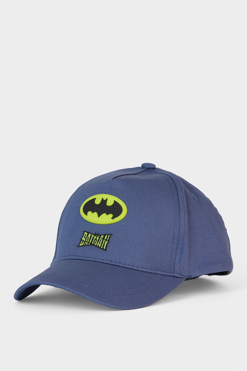 DeFacto Blue Boy Boy Batman Embroidered Cotton Cap Casual - Image 1
